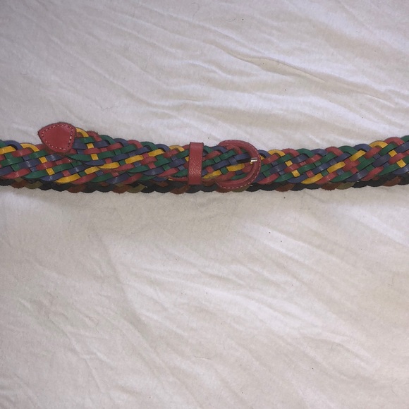 Vintage rainbow leather braided belt - Picture 4 of 5